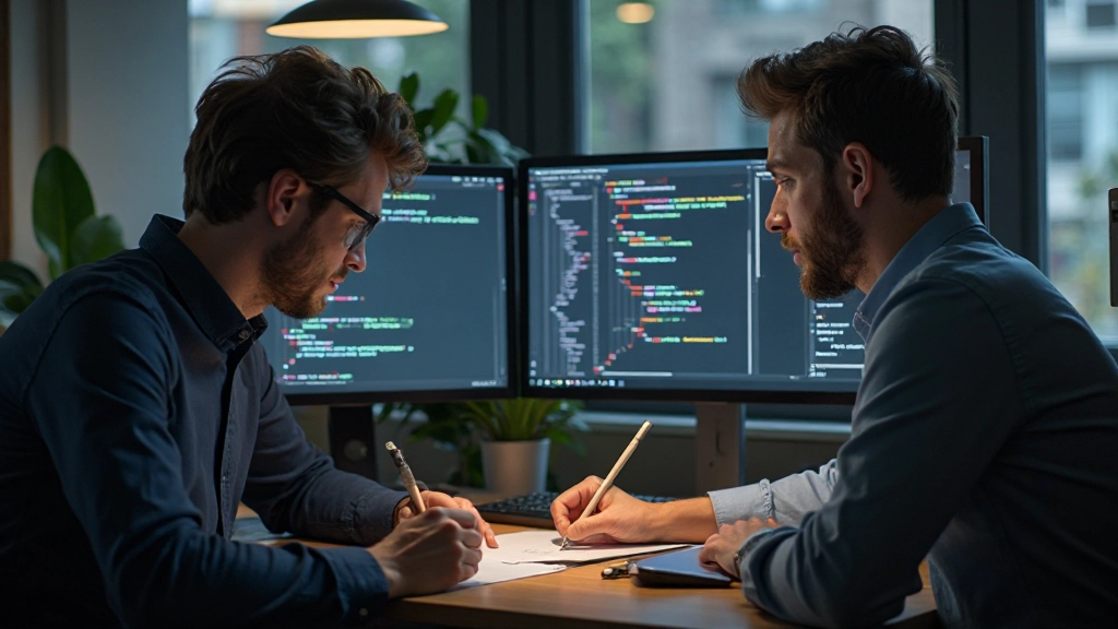Developers working together at desk